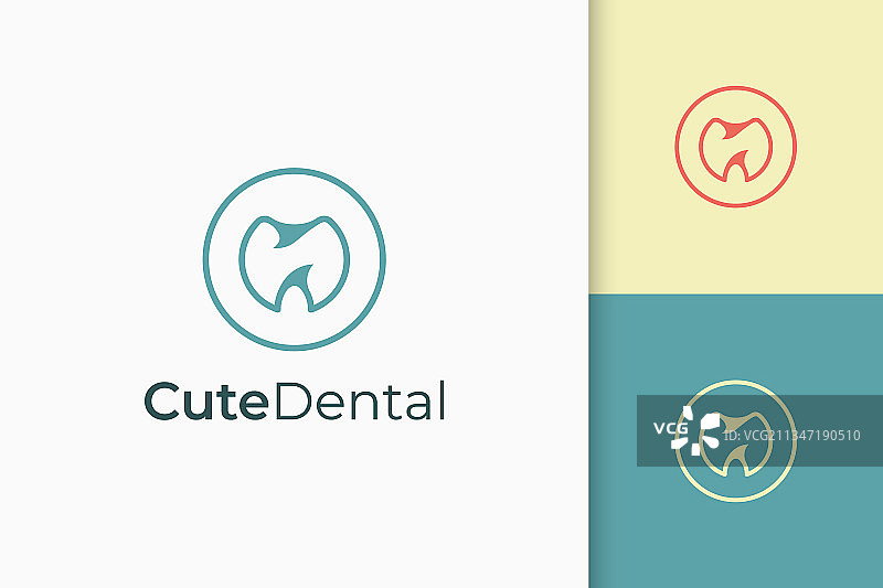 用于修复的简约现代牙科标志图片素材