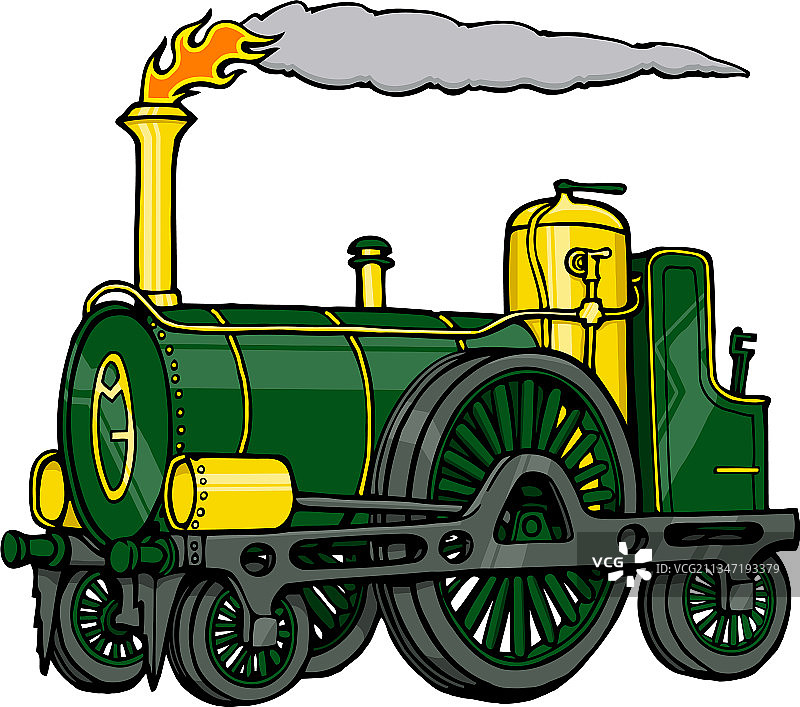 19世纪40年代经典蒸汽机车图片素材