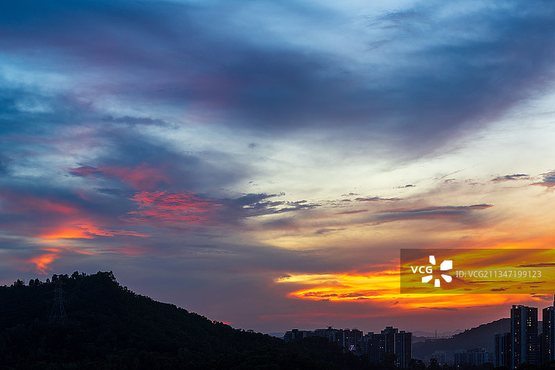 雨后晚霞图片素材