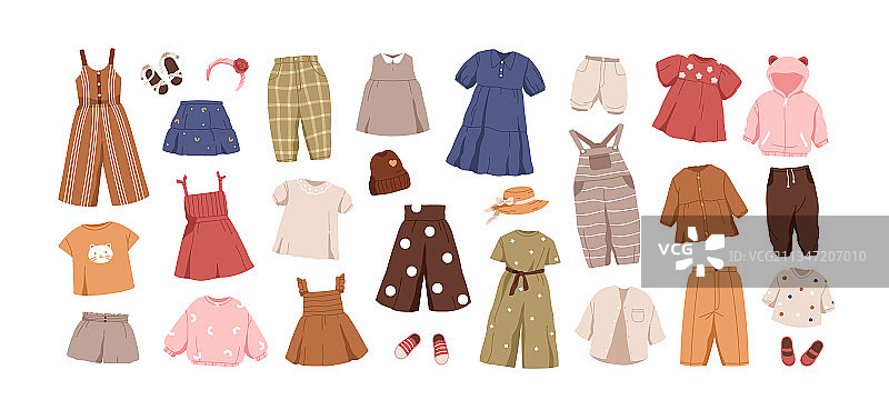现代儿童服装夏季时尚套装图片素材