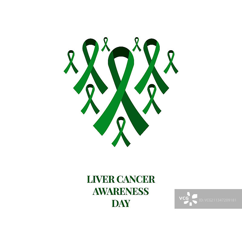 肝癌意识绿色丝带套装图片素材