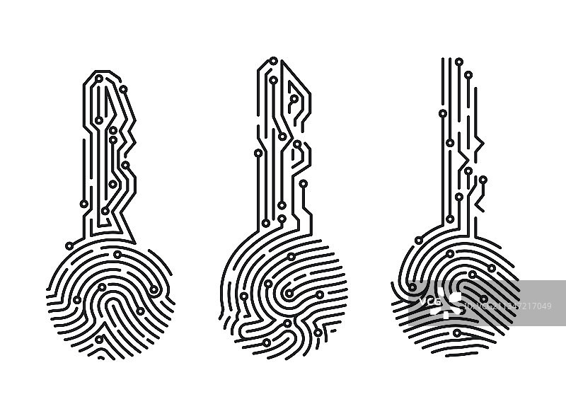 指纹钥匙安全系统用户图片素材