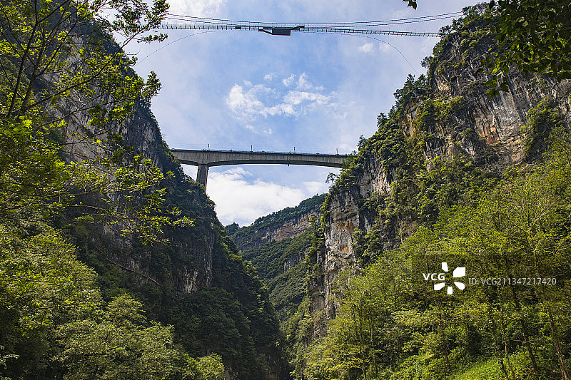 中国贵州贵阳市开阳县南江镇南江大峡谷喇叭口风光图片素材