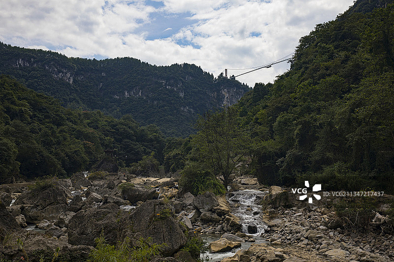 中国贵州贵阳市开阳县南江镇南江大峡谷喇叭口风光图片素材