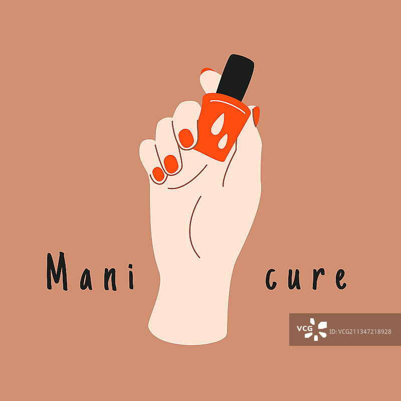 涂指甲油的女人手部美甲图片素材
