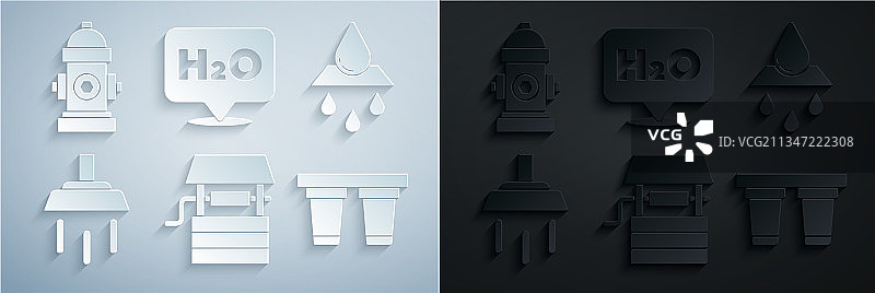 水桶回收清洁淋浴套装图片素材