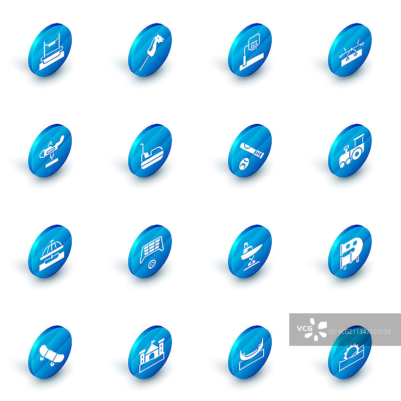 玩具马、篮球板、跷跷板、秋千图片素材