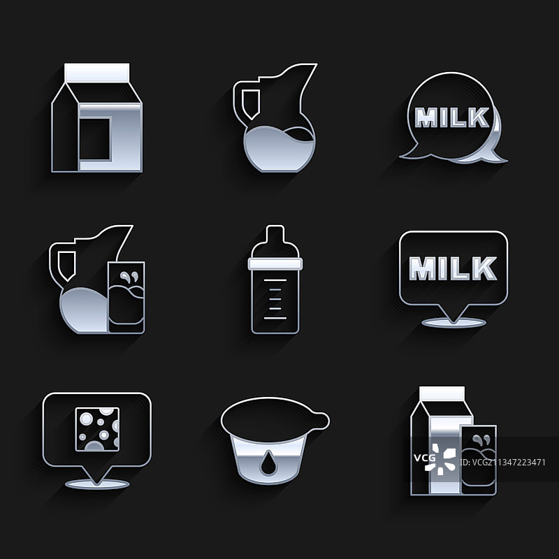 婴儿奶瓶酸奶包装套装图片素材