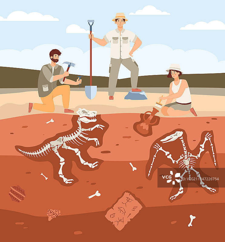 考古学家从事考古工作图片素材