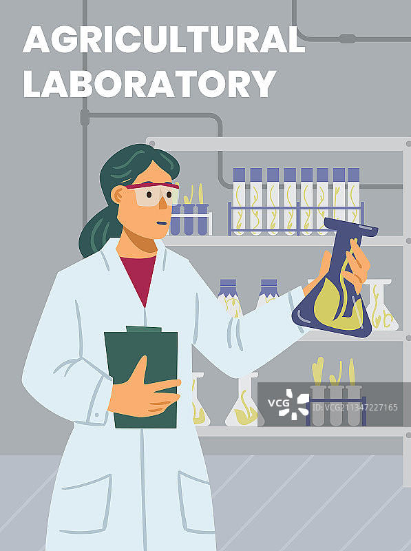 女科学家实验海报图片素材