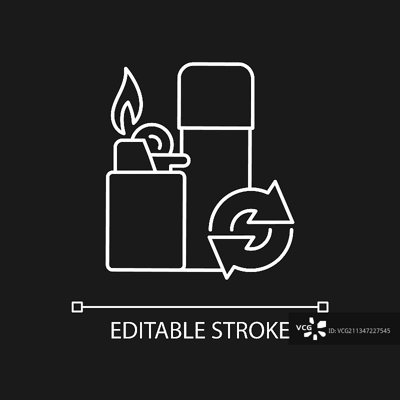 深色主题的打火机油白色线性图标图片素材