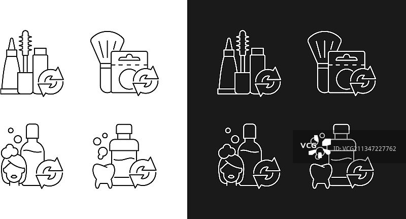 深色背景下可重复使用的线性图标集图片素材