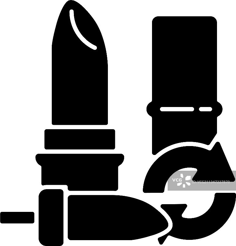 可再填充的黑色唇膏标志图片素材