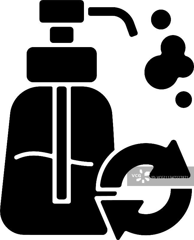 可重复使用的黑色给皂液器图标图片素材