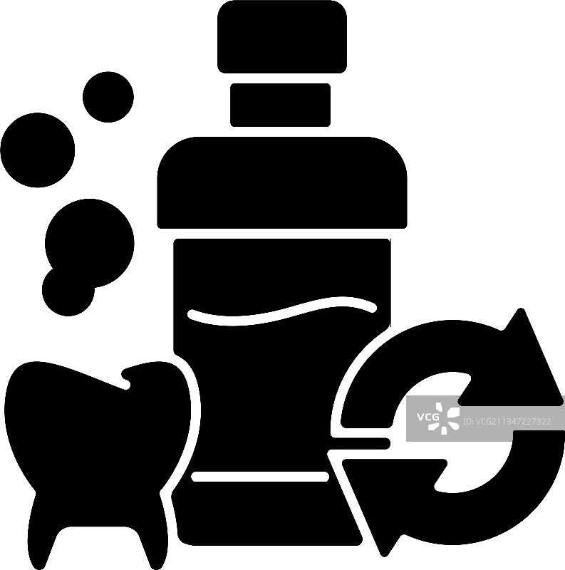 漱口水补充装黑色字形图标图片素材