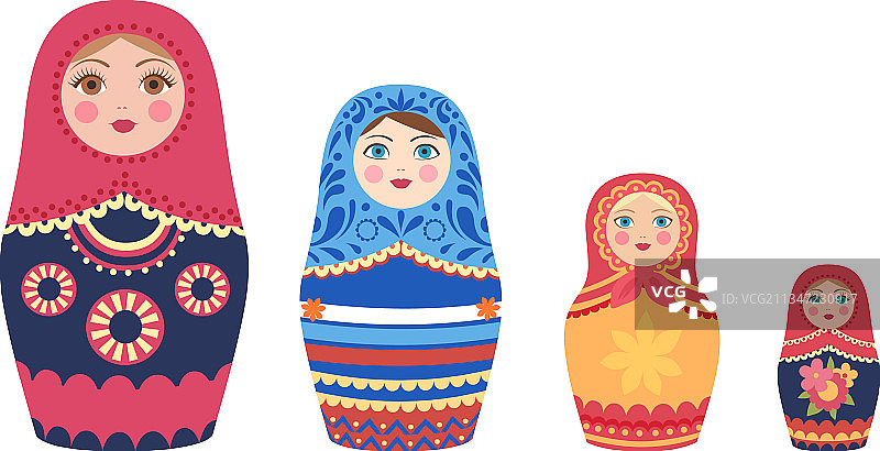 扁平风格俄罗斯套娃图片素材