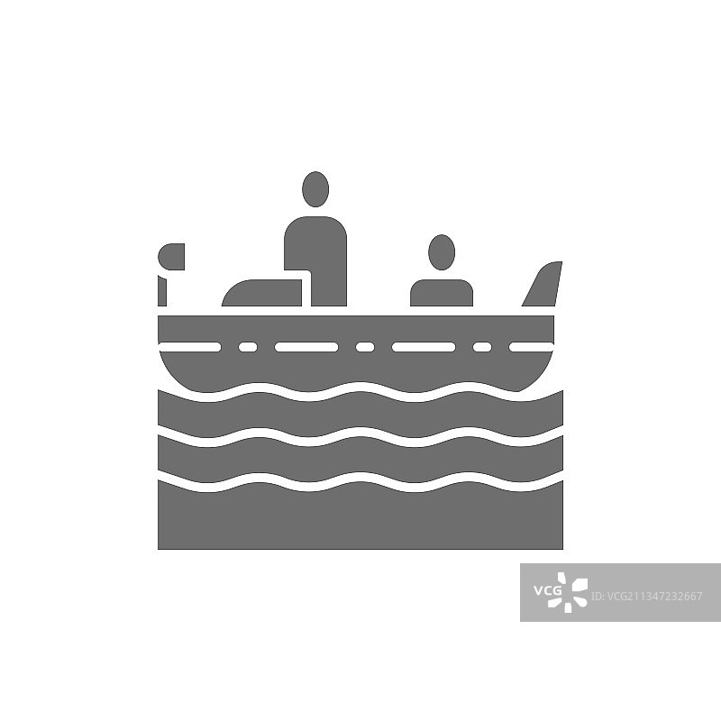 威尼斯贡多拉船夫灰色图标图片素材