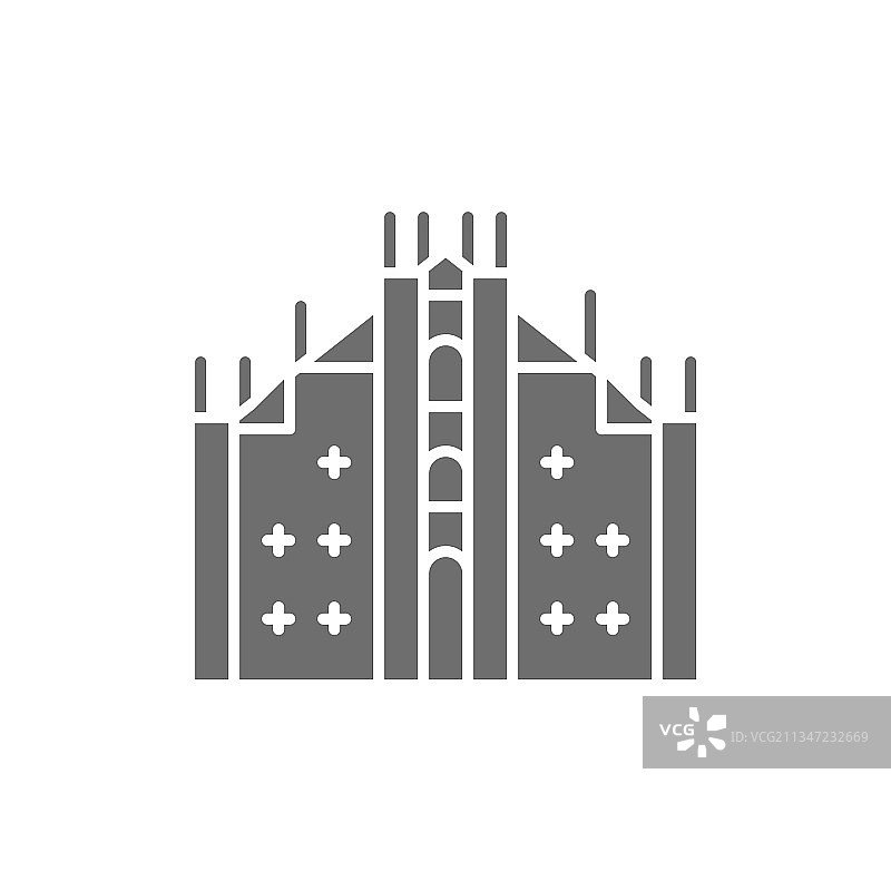米兰大教堂地标建筑意大利米兰线条图片素材