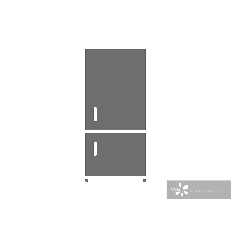 白色背景上的灰色冰箱冰柜图标图片素材