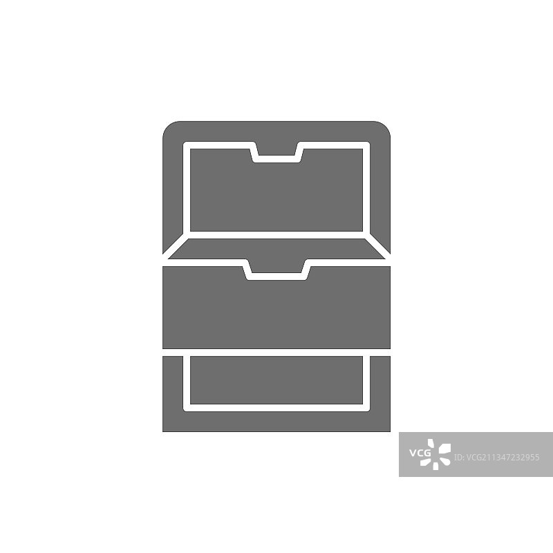 带抽屉的冰箱灰色图标图片素材