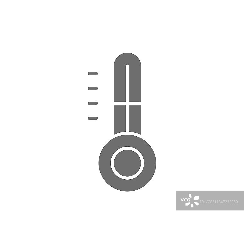 冰箱温度计灰色图标（白色背景）图片素材