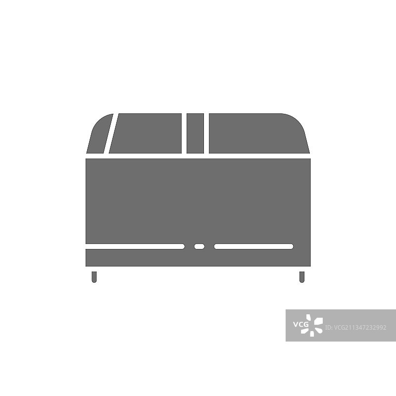 灰色滑动玻璃冰淇淋冷冻柜图标图片素材