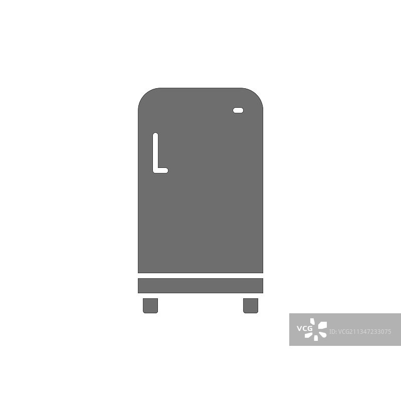 复古单门冰箱灰色图片素材