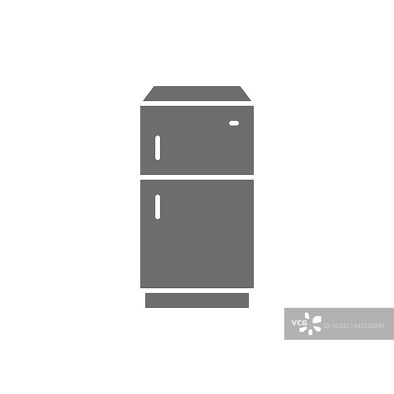 冰箱灰色孤立图标图片素材