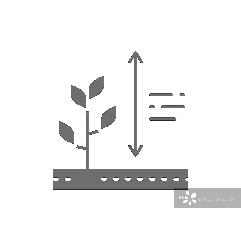 植物生长高度灰色图标图片素材