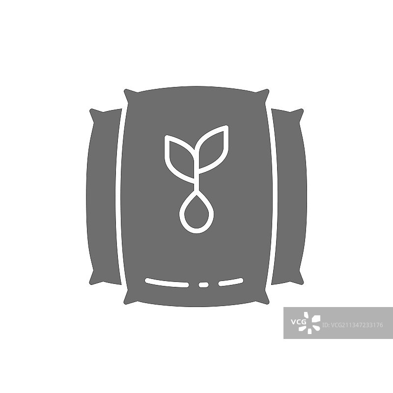 带有种子收获灰色图标的包图片素材