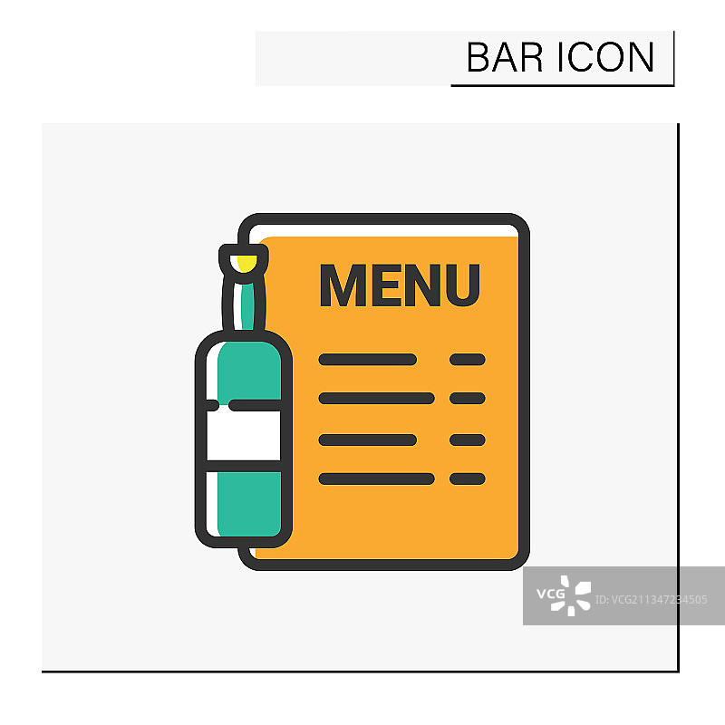 酒吧菜单彩色图标图片素材