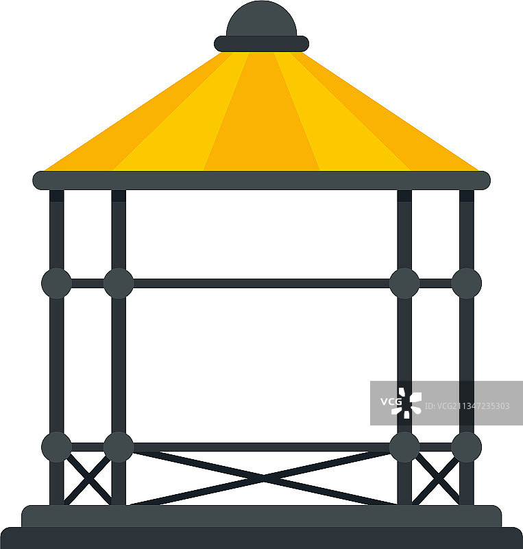 凉亭图标扁平风格隔离图图片素材
