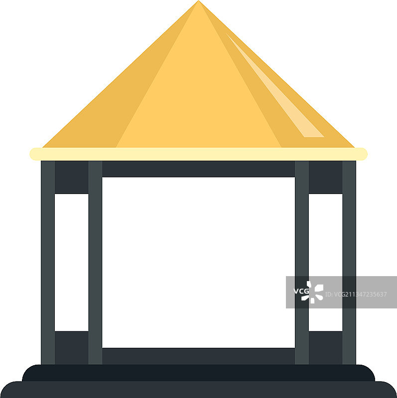 建筑凉亭扁平风格独立图标图片素材