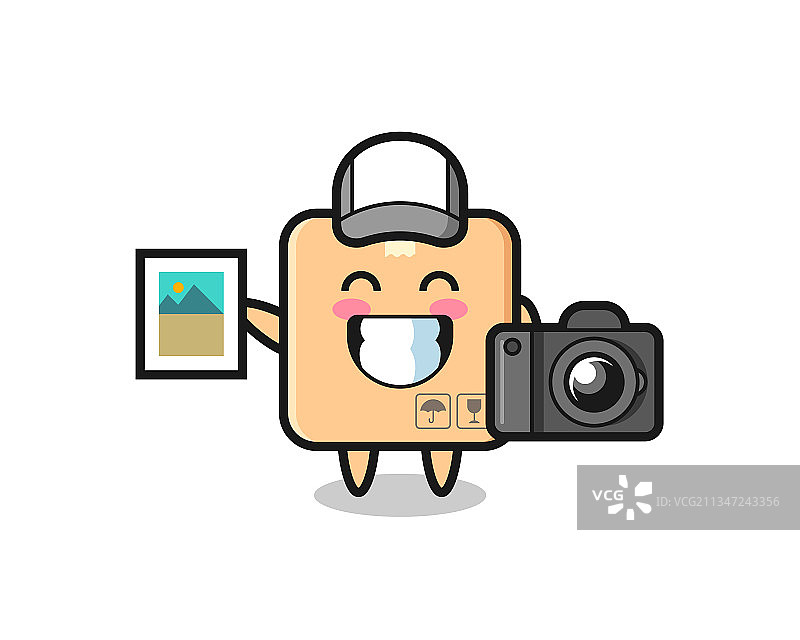 摄影师纸箱卡通形象图片素材