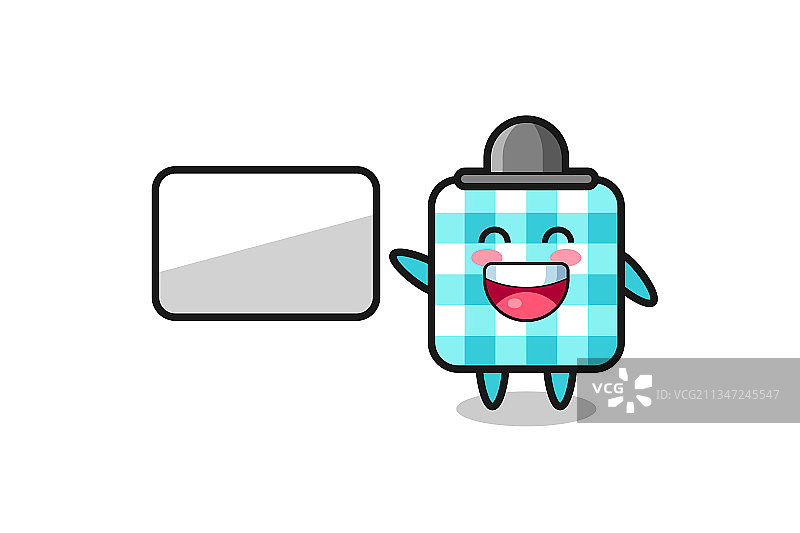 卡通格子桌布演示图片素材