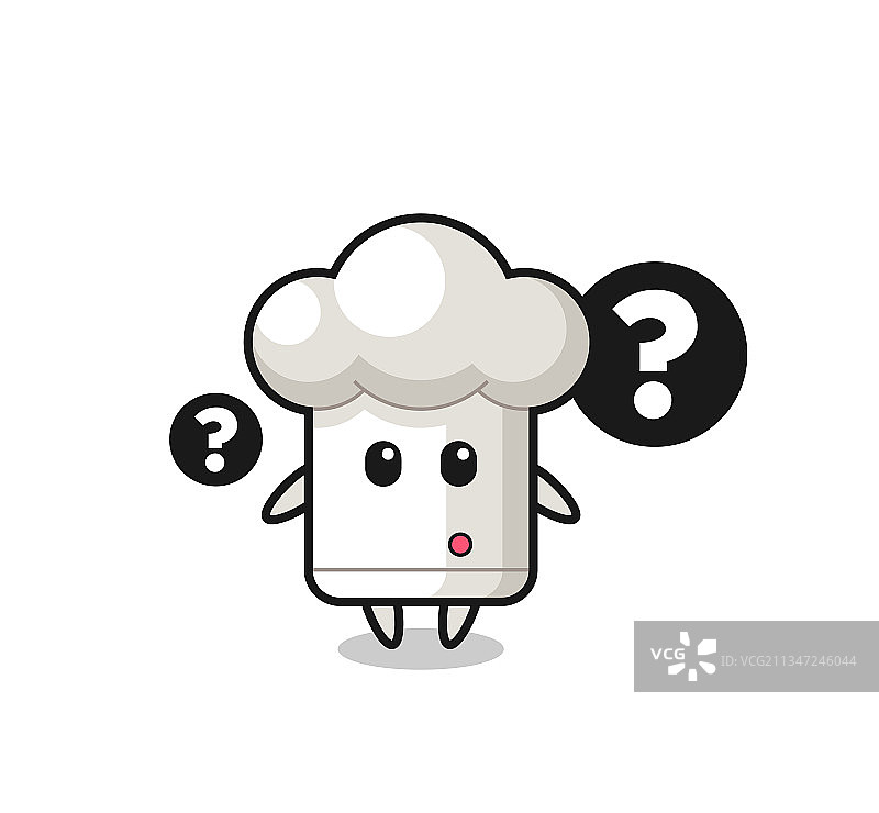 卡通厨师帽与问号图片素材