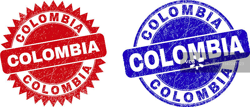 哥伦比亚圆形花结水印图片素材