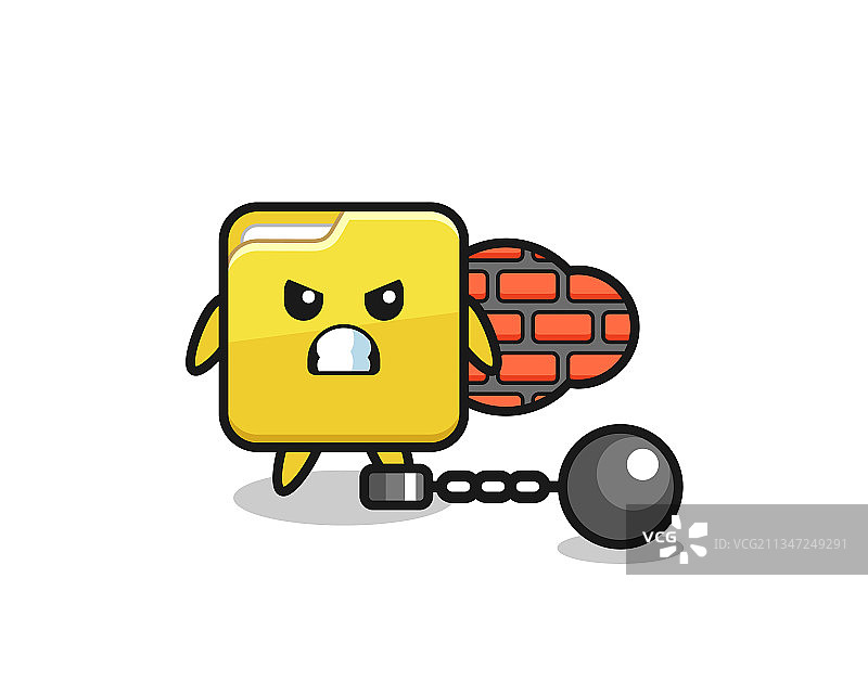 囚犯文件夹吉祥物图片素材