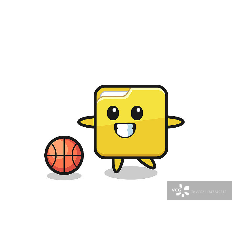 打篮球的卡通文件夹图片素材