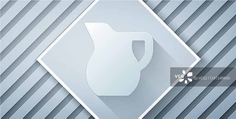 牛奶壶玻璃杯剪纸图标图片素材