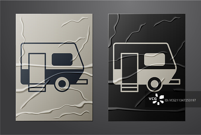 白色房车露营拖车图标图片素材