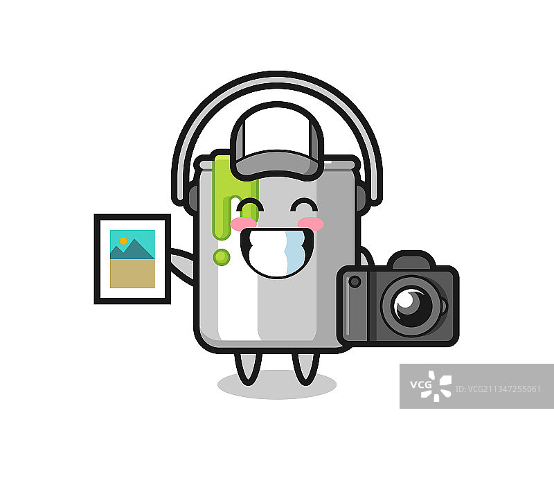 作为摄影师的油漆罐角色图片素材