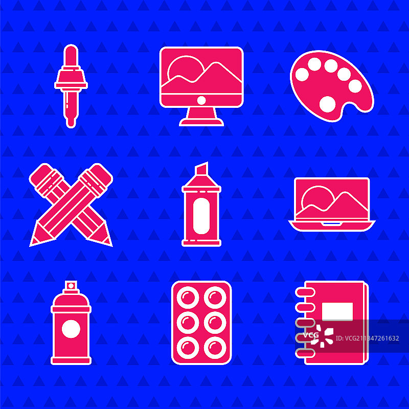 盒装水彩颜料马克笔套装图片素材