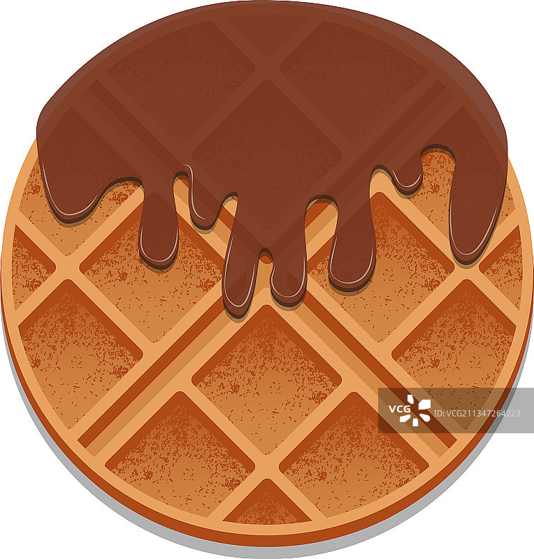 巧克力圆形华夫饼逼真纹理图片素材