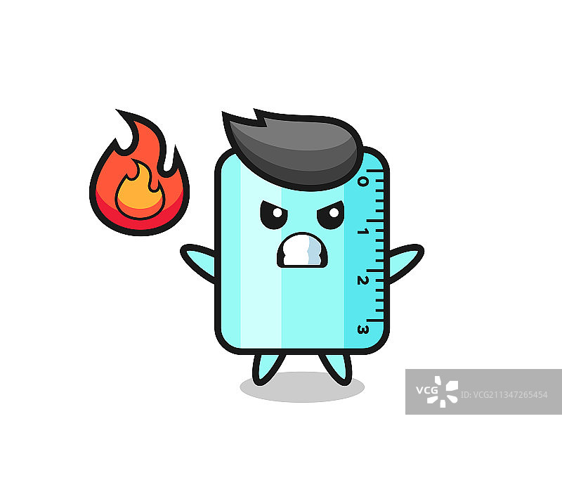 愤怒的卡通尺子图片素材