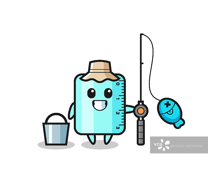 渔夫造型的卷尺吉祥物图片素材