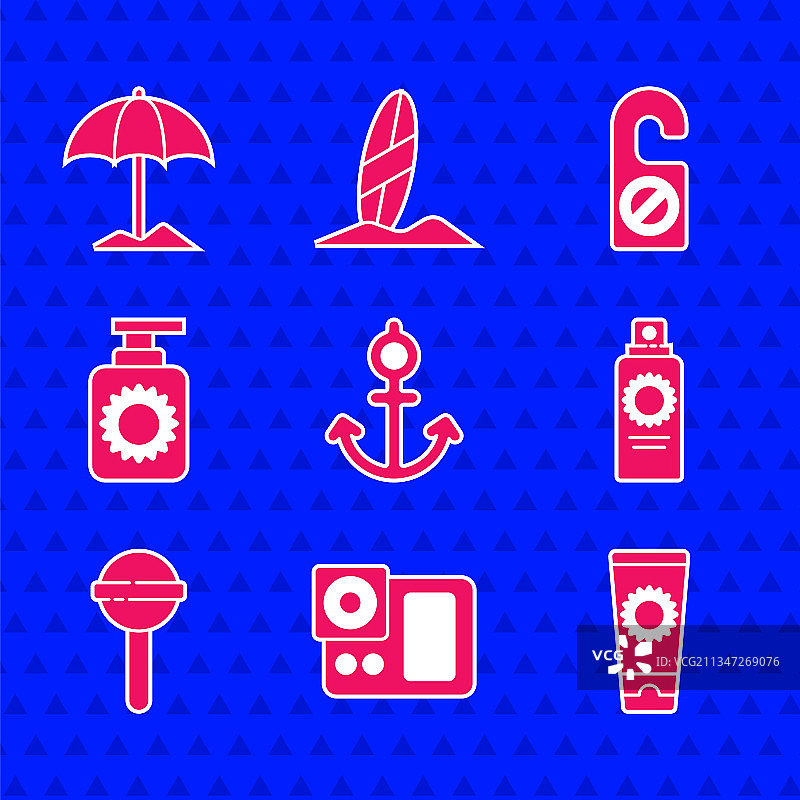 船锚相机防晒霜套装图片素材