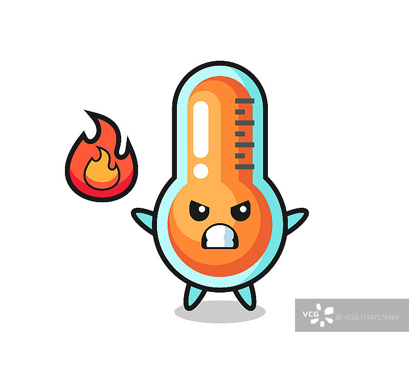 愤怒姿态的温度计卡通图片素材