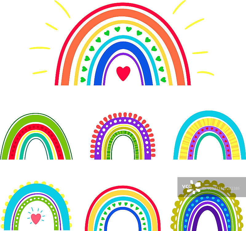 手绘彩虹图片素材