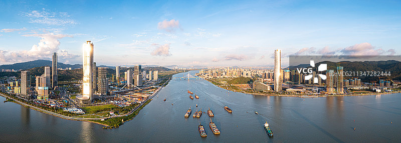 珠海横琴金融旅游岛城市风光航拍图片素材